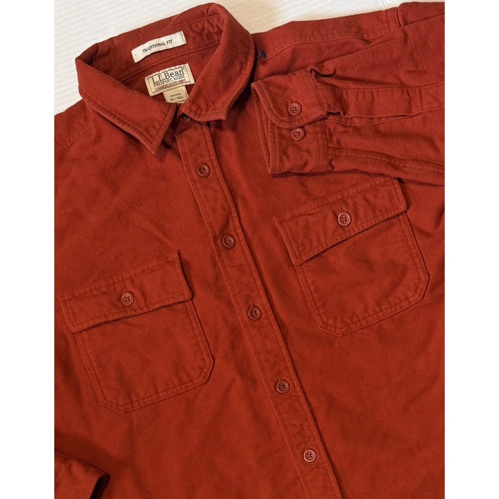 LL BEAN - Men's Chamois Cloth Shirt - Heavyweight Flannel - X-Large XL-Tall